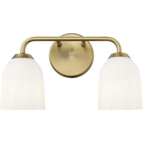 Norah 2 Light 15 inch Vintage Brass Vanity Light Wall Light
